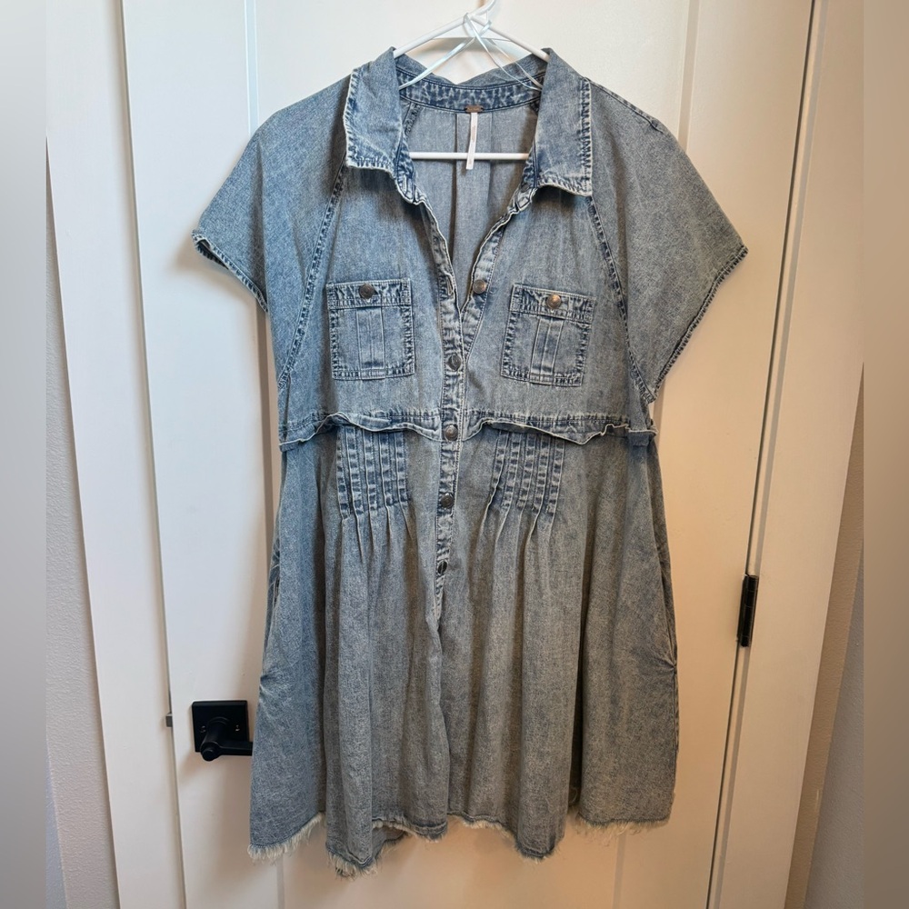 Free People Light Blue Denim Dress